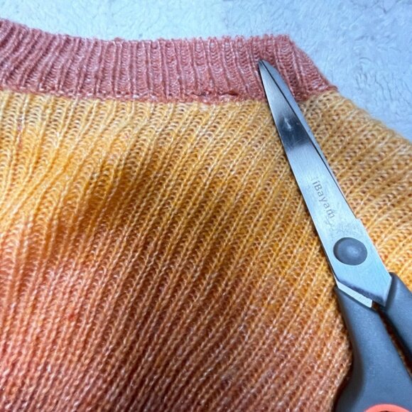 New LC Lauren Conrad Pullover Mock Neck Sweater Womens Medium Crochet Space-Dye - Picture 3 of 11